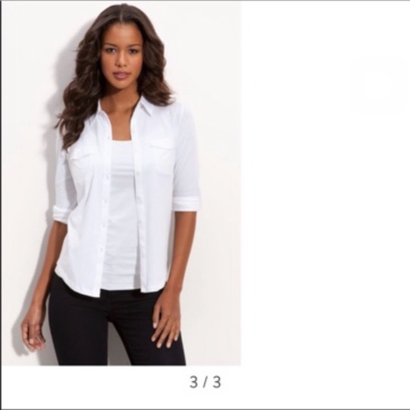 Eileen Fisher Tops - Eileen Fisher roll sleeve organic cotton shirt